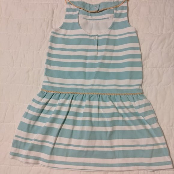 Janie and Jack Size 7 Blue and White Striped Summer Dress - Picture 3 of 4